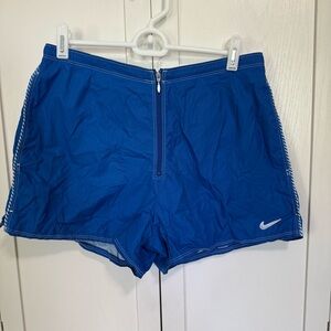 Nike Blue Zip-Front Nylon Ripstop Athletic Shorts